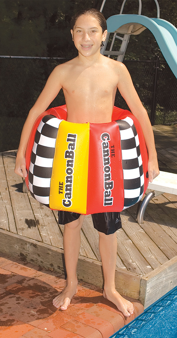 Inflatable Red & Yellow Cannonball Swimming Pool Flotation Toy, 29Inch