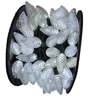 100 White LED C7 Commercial Length Christmas Lights on Spool 66 ft