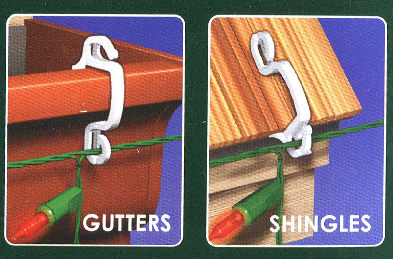 100ct Outdoor Gutter or Siding Hooks for Hanging Icicle Christmas Lights Pool Central