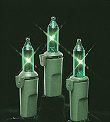 Set of 50 Green Mini Christmas Lights With Green Wire Pool Central