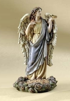 12" Joseph's Studio Angel Bird Feeder Outdoor Garden Statue | Pool Central