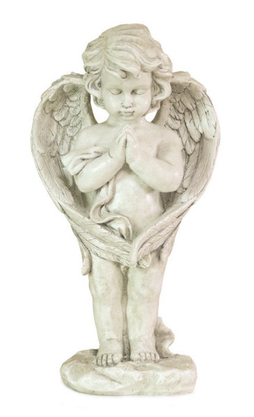 Pack of 2 Serene Inspirational Praying Standing Cherub Angel Garden