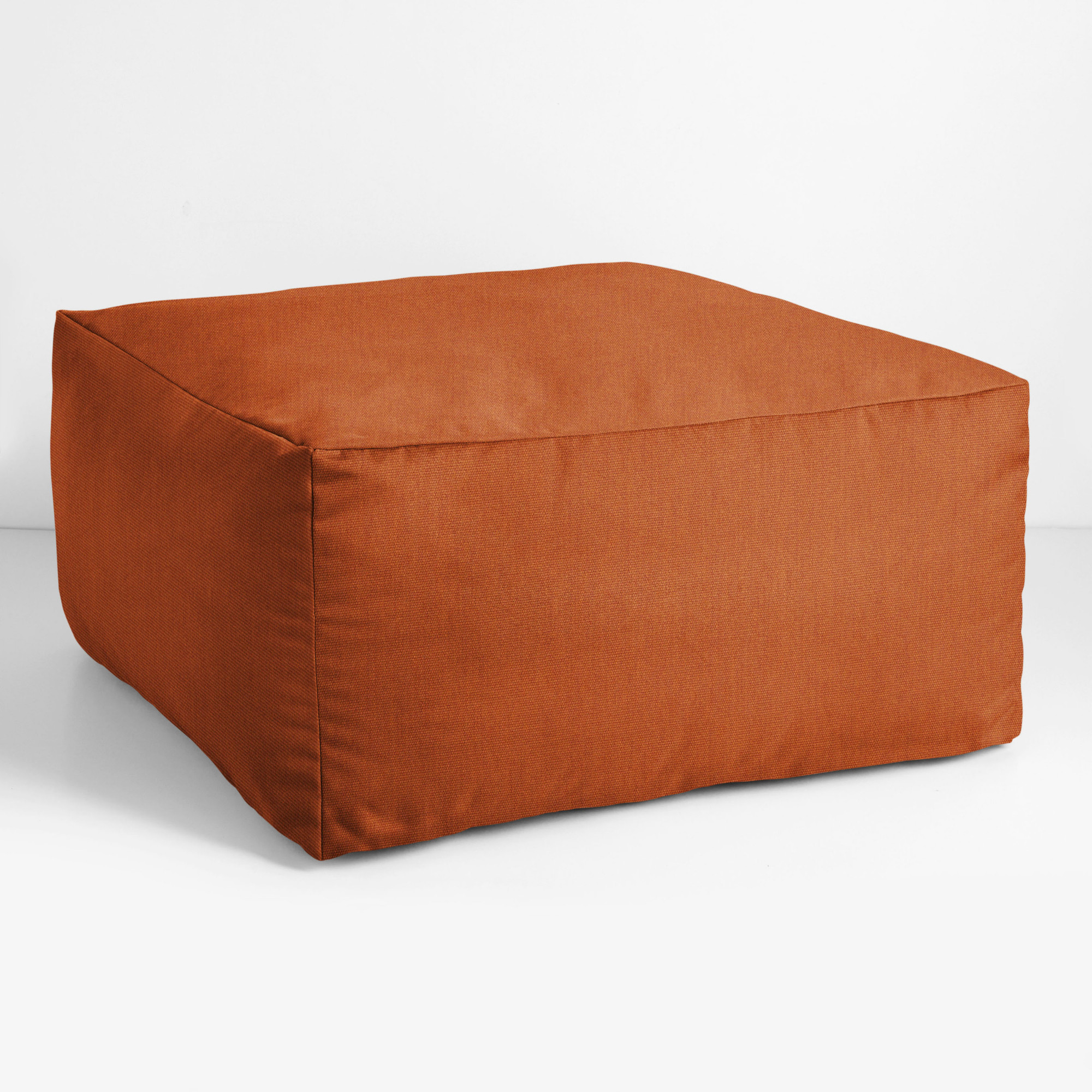 Solid Square Outdoor Patio Bean Pouf Ottoman - 30" - Rusty Brown | Pool ...