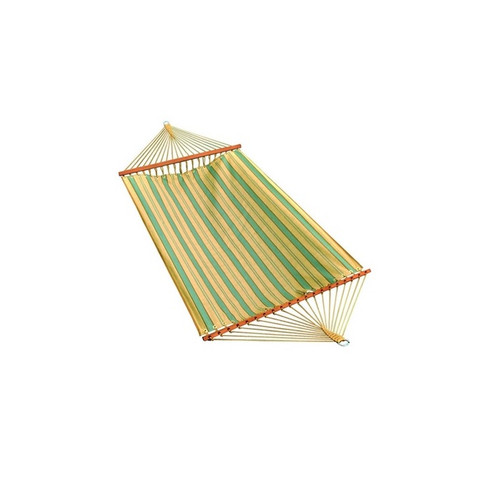 Vibrant Blue & Yellow Striped Double Hammock - 80" x 52" - Weather Resistant & Durable