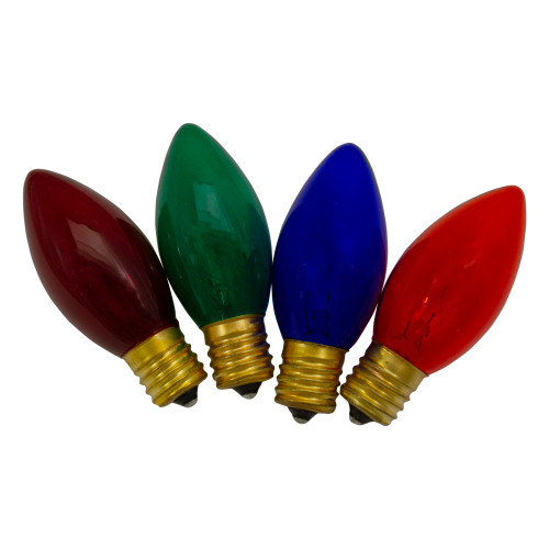 Pack of 4 Multi-Colored C9 Transparent Christmas Replacement Bulbs