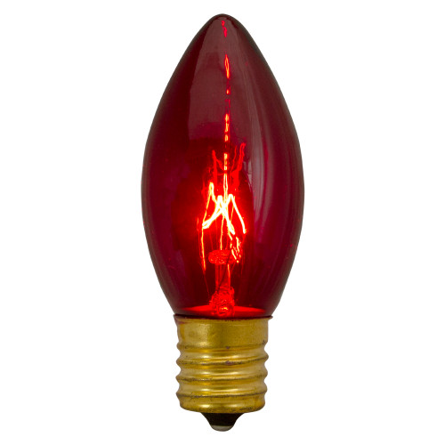 Pack of 4 Red C9 Transparent Christmas Replacement Bulbs