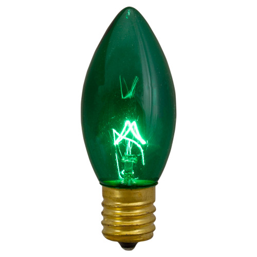 Set of 4 Green C9 Transparent Christmas Replacement Bulbs - 3"