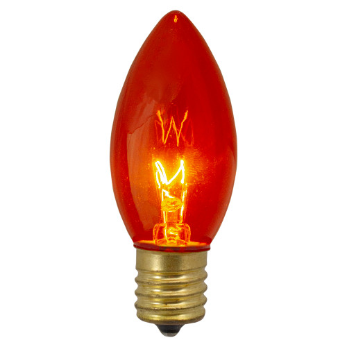 Set of 4 Orange C9 Transparent Christmas Replacement Bulbs - 3"