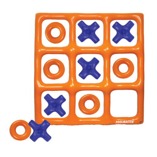 Family Fun! 48" Orange and Blue Reversible Tic Tac Toe Inflatable Pool Game
