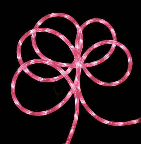 Commercial Grade LED Outdoor Christmas Rope Lights - Pink - 150'