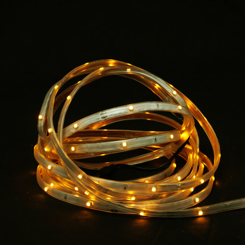 18' Amber LED Outdoor Christmas Linear Tape Lighting - White Finish