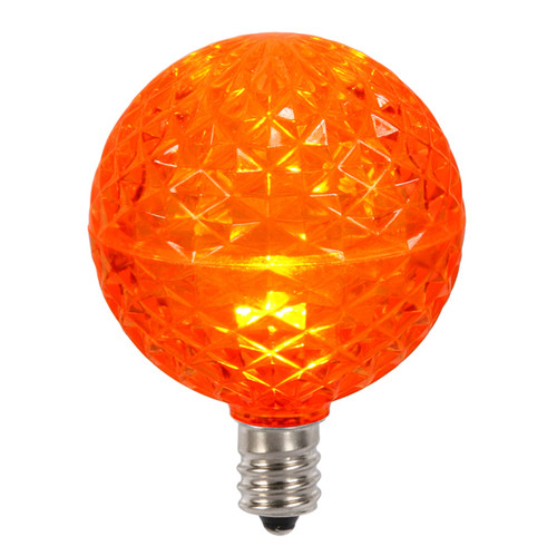 Club Pack of 25 LED G50 Orange Replacement Christmas Light Bulbs - E12 Base