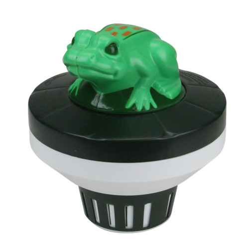 Keep Your Pool Clean and Fun with the 7.5-Inch Green and Black Frog Floating Chlorine Dispenser