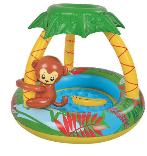 Fun in the Sun with 40" Monkey with Palm Trees Inflatable Kiddie Swimming Pool