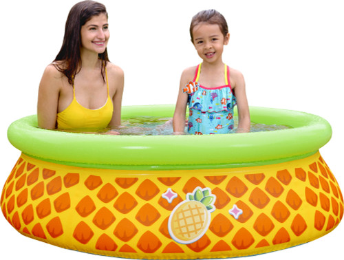 Sunny Fun! 5' Inflatable Yellow and Green Pineapple Kiddie Swimming Pool