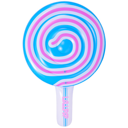 Fun and Colorful 6' Inflatable Blue and Pink Swirl Lollipop Pool Float