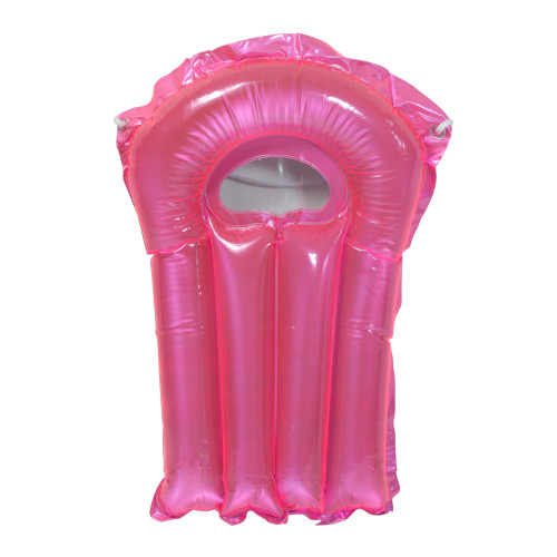 30-Inch Inflatable Transparent Pink with Metallic Silver Surf Rider Pool Float