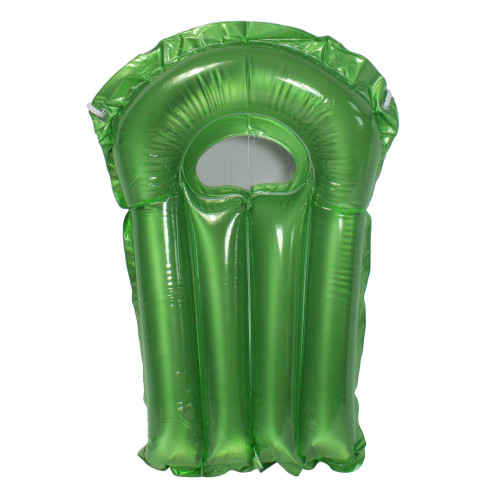 30-Inch Inflatable Transparent Green Surf Rider Pool Float with Metallic Silver for Kids and Adults