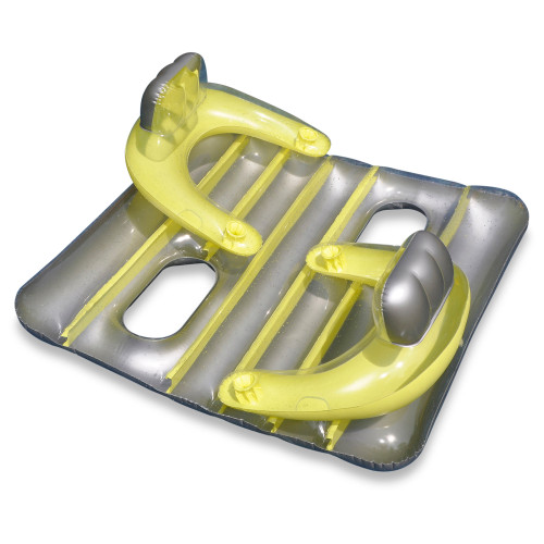 Relax in Style with the 66" Yellow and Silver Inflatable Face-To-Face Mattress Pool Raft