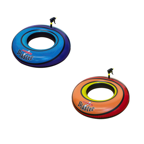 Get Soaked in Dual Power Blaster Action with a Set of 2 Blue and Orange Inflatable Inner Tubes, 40-Inch