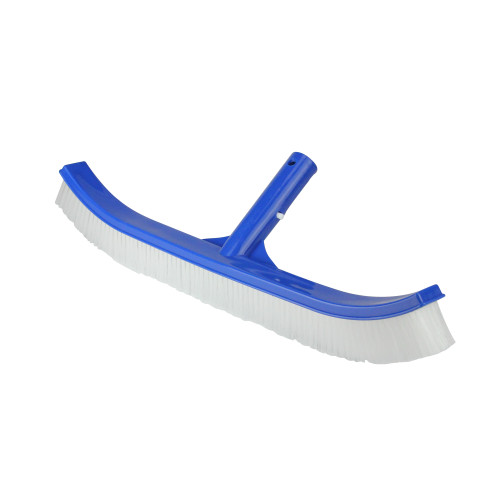 Clean Your Pool with Ease with a 17.5" Blue Curved Brush and Back Support - Perfect for Above Ground or In-Ground Pools!