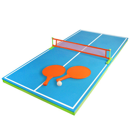 54" Blue and Orange Floating Ping-Pong Table for Pool and Patio Fun