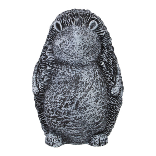 15" Gray Standing Hedgehog Outdoor Garden Statue: Adorable and Playful Garden Accent