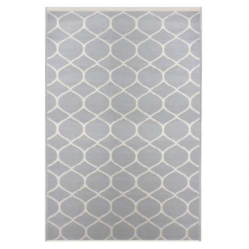 4' x 6' Gray and Beige Honeycomb Pattern Rectangular Outdoor Area Rug