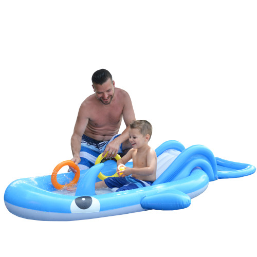 Whale of Fun! Enjoy Interactive Play with the 6.75ft Inflatable Children's Whale Shaped Pool