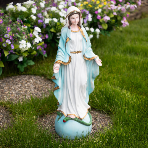 Graceful 26" Virgin Mary Garden Statue - Serene Religious Décor for Your Outdoor Space