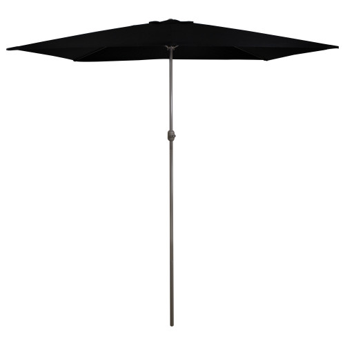 10ft x 6.5ft Outdoor Patio Market Umbrella with Hand Crank, Black