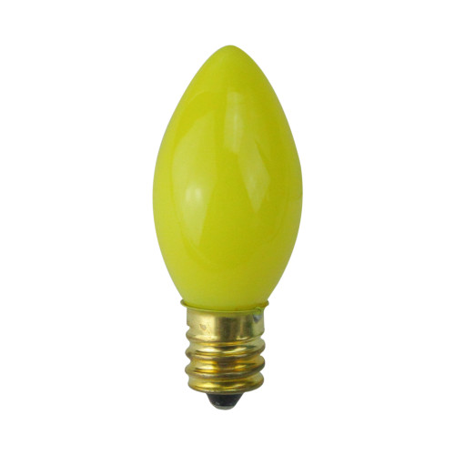 Pack of 25 Incandescent C7 Opaque Yellow Christmas Replacement Bulbs