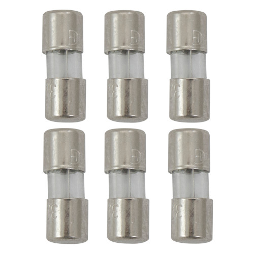 Set of 6 Replacement Fuses For Mini Christmas Lights, 3 Amps