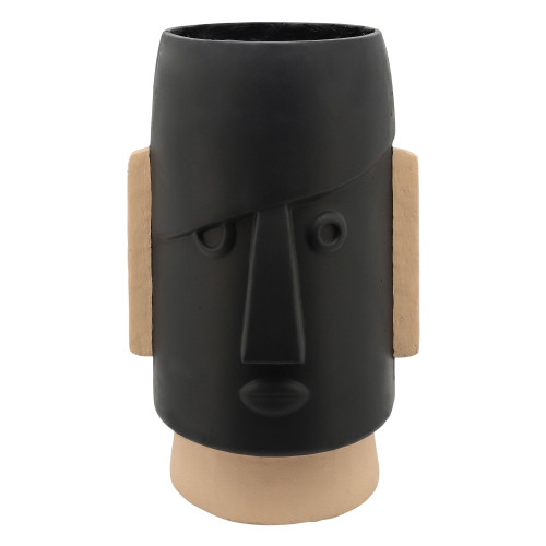 22" Black and Beige Comic Face Planter