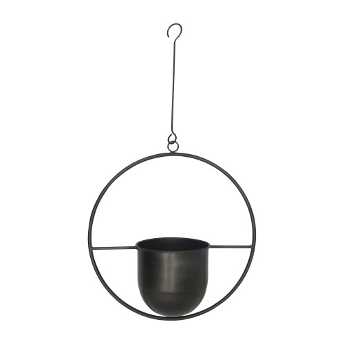26" Black Hanging Planter with Circular Frame