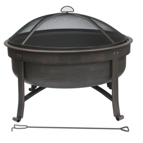 31" Black Decorative Wood Fire Pit