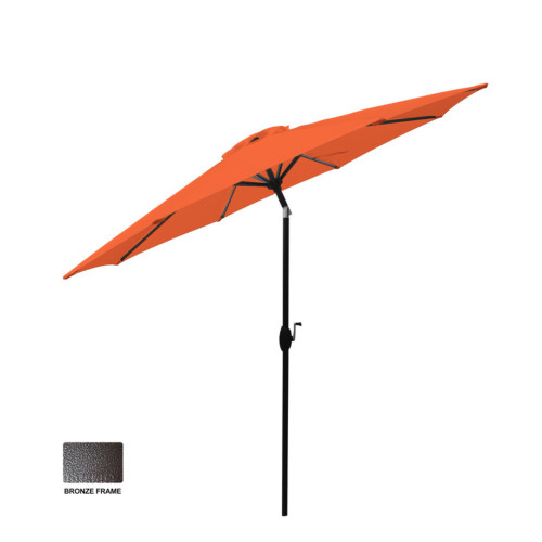 106.25" Orange Aluminum Market Patio Umbrella