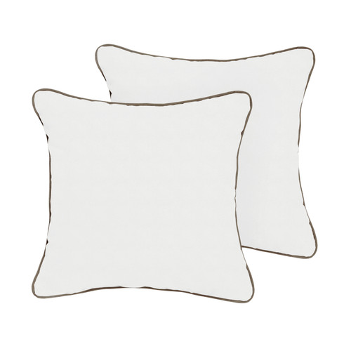 Set of 2 Sunbrella Canvas Natural/Canvas Taupe Outdoor Pillow, 18"