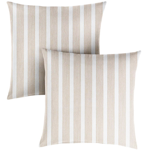 Set of 2 Sunbrella Shore Linen Outdoor Pillow, 18"