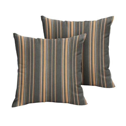 Set of 2 Sunbrella Stanton Greystone Outdoor Pillow, 18"