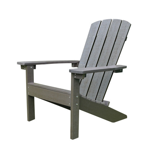 Stylish Lakeside Faux Wood Adirondack Chair - 36.5" Espresso Gray, Durable and Foldable