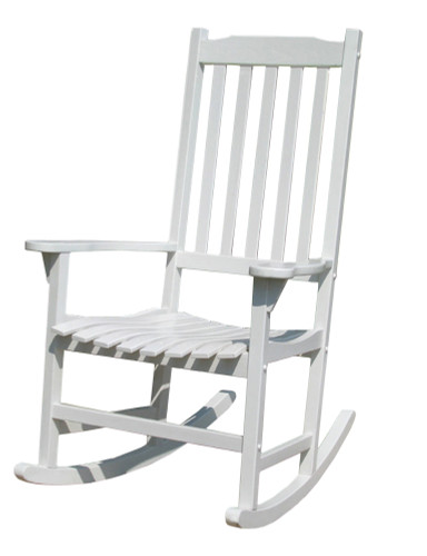 White Versatile Traditional Rocking Chair 45.25"