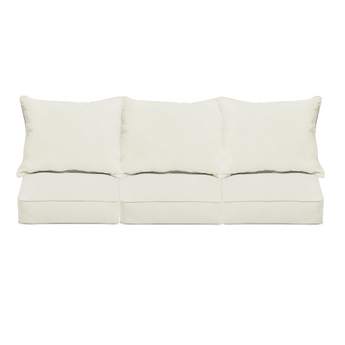 Set of 6 Natural Ivory Sunbrella Indoor and Outdoor Deep Seating Sofa Cushion, 25"