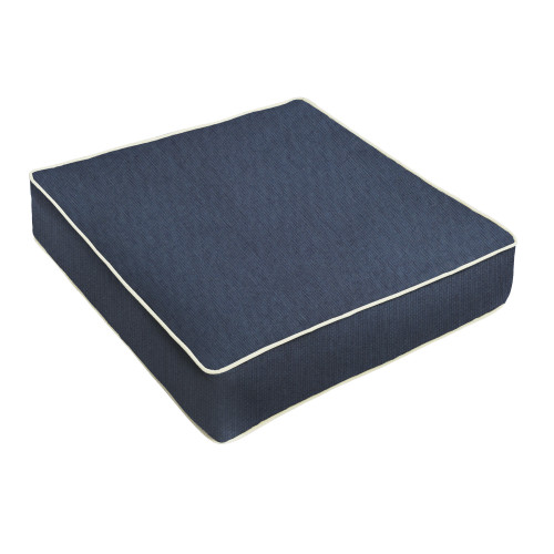 22.5" Indigo Blue Solid Sunbrella Indoor and Outdoor Single Deep Seating Cushion