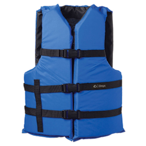 19" Blue and Black Onyx Nylon Multipurpose Adult Oversize Life Vest Jacket