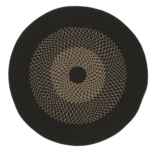 3' Black and Gray All Purpose Handcrafted Reversible Round Area Throw Rug