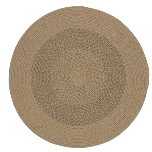 11' Cedar Brown Bordered All Purpose Handcrafted Reversible Round Outdoor Area Throw Rug