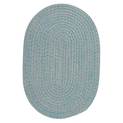 3.5' x 5.5' Blue All Purpose Handcrafted Reversible Oval Outdoor Area Throw Rug