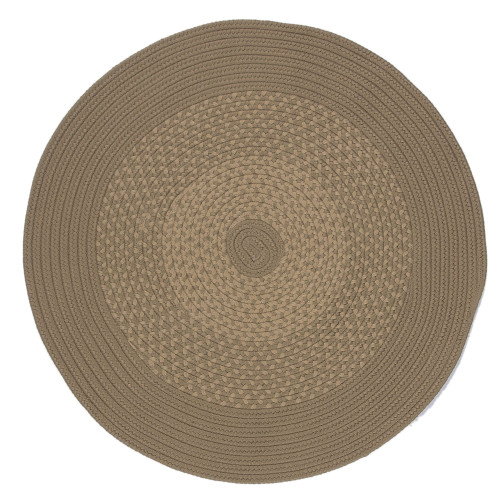 15' Brown All Purpose Braided Handcrafted Reversible Round Outdoor Area Throw Rug
