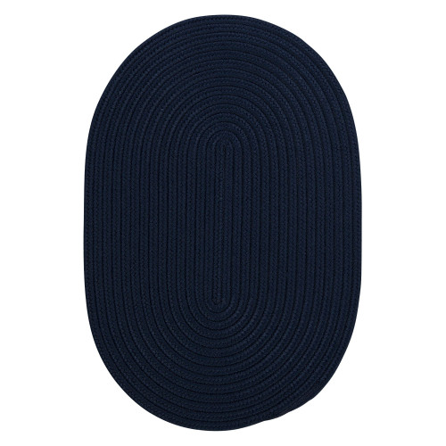 12' x 16' Navy Blue All Purpose Handcrafted Reversible Oval Outdoor Area Throw Rug